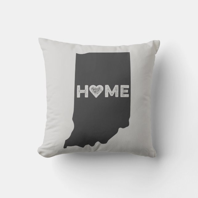 Indiana Home State Love Heart Pillow (Front)