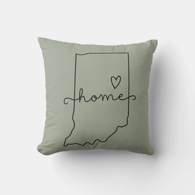Indiana Home State Love, Moveable Location Heart Cushion (Front)