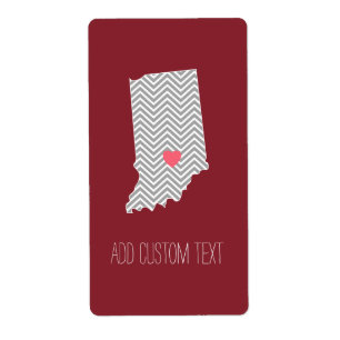 Indiana Home State Love with Custom Heart