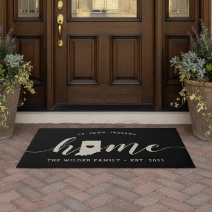Indiana Home State Personalised Doormat
