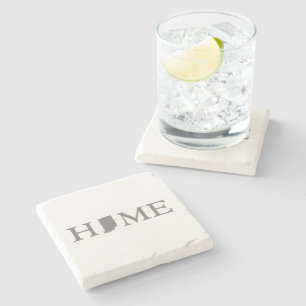 Indiana Home State Word Art Stone Coaster