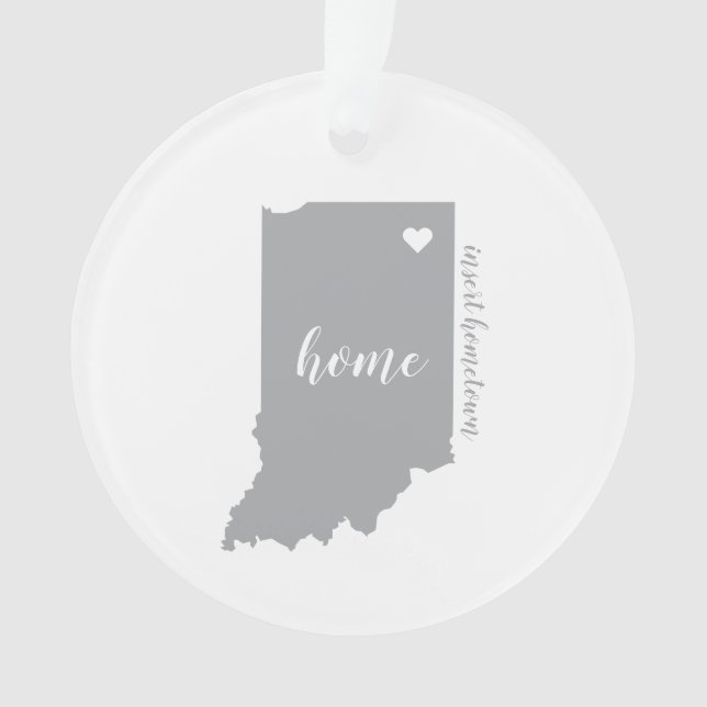Indiana Hometown Personalised Ornament (Front)