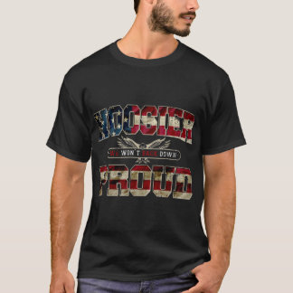 Indiana Hoosier Gift Proud US Flag Awesome Design T-Shirt