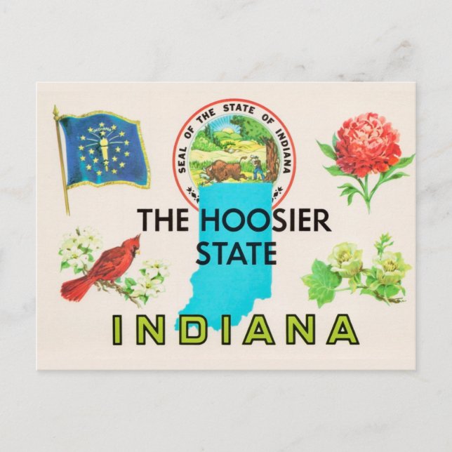 Indiana Hoosier Greeting Postcard (Front)
