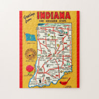 Indiana Hoosier Map