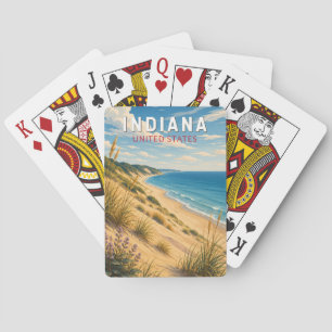 Indiana Illustration Travel Art Vintage Playing Cards