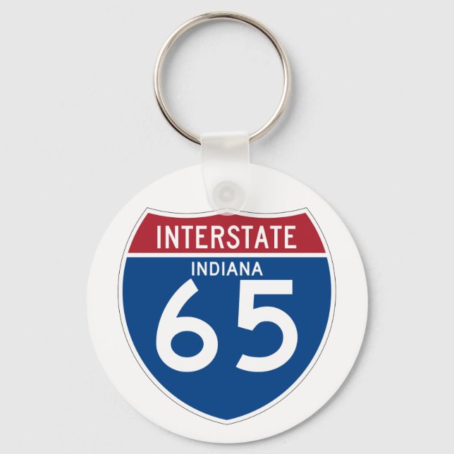 Indiana IN I-65 Interstate Highway Shield - Key Ring (Front)