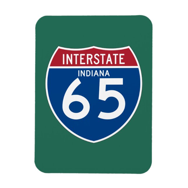 Indiana IN I-65 Interstate Highway Shield - Magnet (Vertical)
