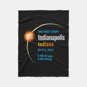Indiana In Total Solar Eclipse 2024 1 Fleece Blanket