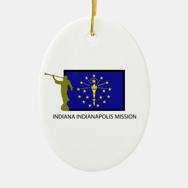INDIANA INDIANAPOLIS MISSION LDS CTR CERAMIC TREE DECORATION (Front)