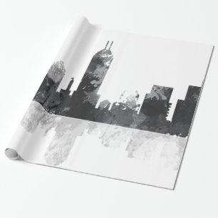 INDIANA, INDIANAPOLIS SKYLINE WRAPPING PAPER