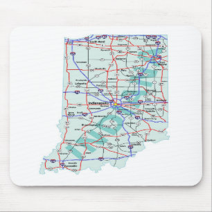 Indiana Interstate Map Mousepad
