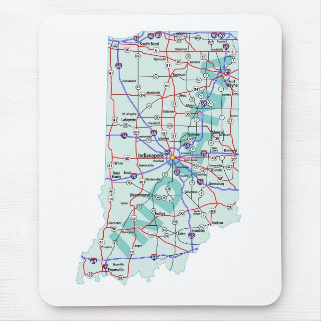Indiana Interstate Map Mousepad (Front)