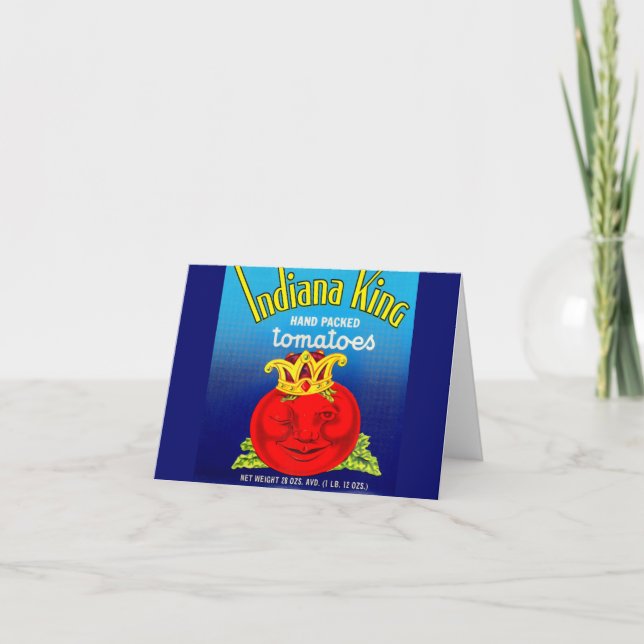 Indiana King tomatoes label Note Card (Front)