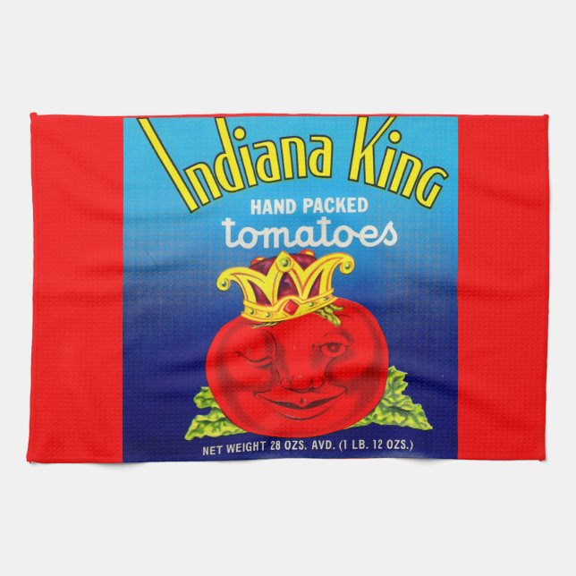 Indiana King tomatoes label print Tea Towel (Horizontal)