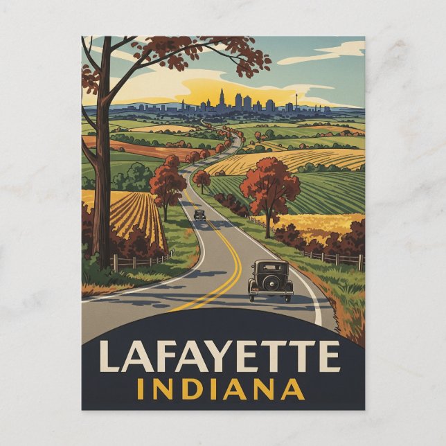 Indiana Lafayette Travel Postcard (Front)
