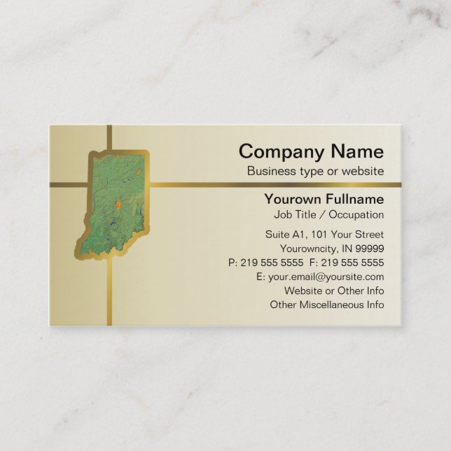 Indiana Map Business Card (Front)