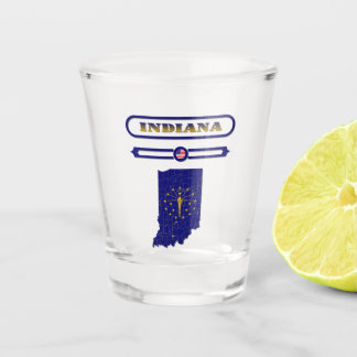 INDIANA MAP, INDIANA, USA. SAMER BRASIL SHOT GLASS