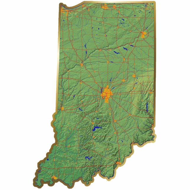 Indiana Map Magnet Cut Out (Front)