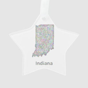 Indiana map ornament