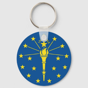 Indiana Official State Flag Key Ring