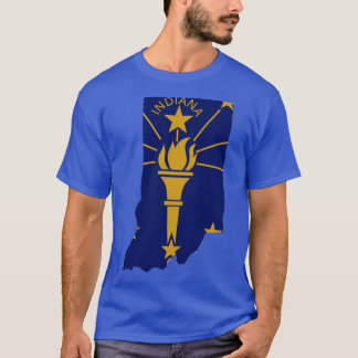 Indiana outline with flag T-Shirt