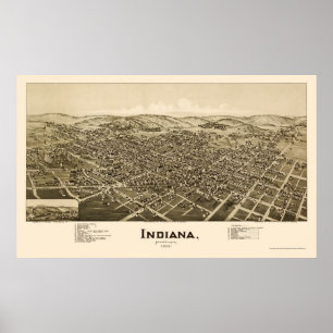 Indiana, PA Panoramic Map - 1900 Poster