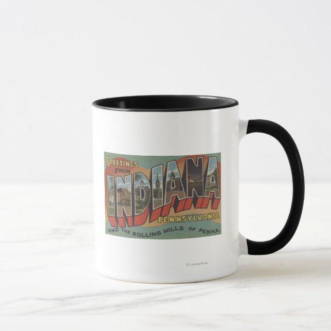 Indiana, Pennsylvania - Large Letter Scenes Mug (Right)