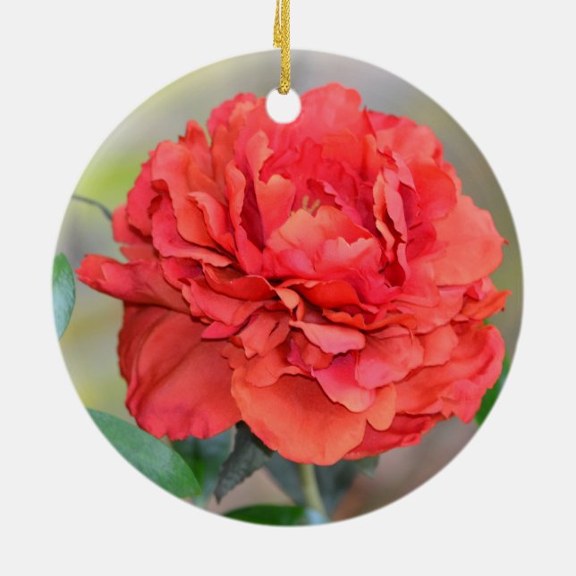 Indiana Peony Ceramic Tree Decoration (Back)