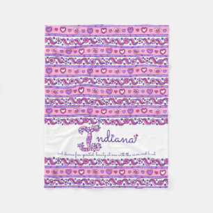 Indiana personalised I name meaning kids blanket