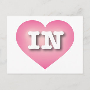 Indiana Pink Fade Heart - I love IN Postcard