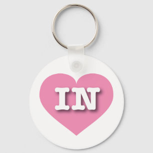 Indiana Pink Heart - I love IN Key Ring