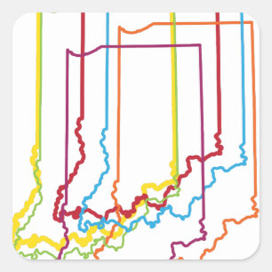 indiana pride blur square sticker