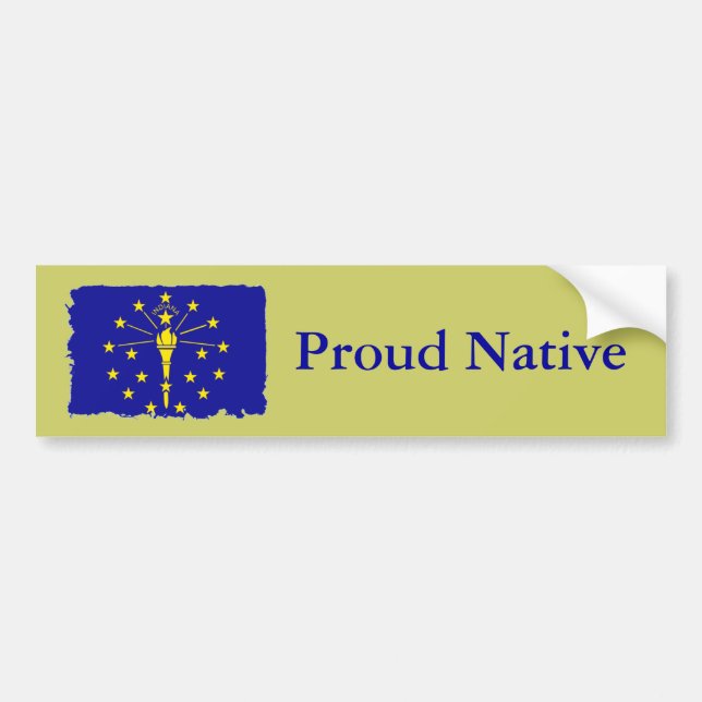 Indiana Proud Native Bumper Sticker (Front)