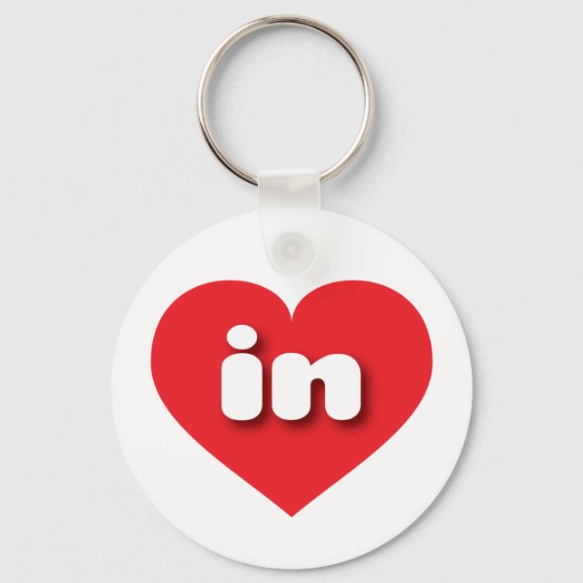 Indiana red heart - I love in Key Ring (Front)