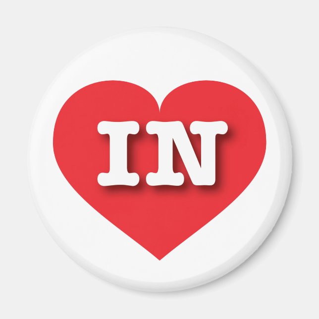 Indiana Red Heart - I love IN Magnet (Front)