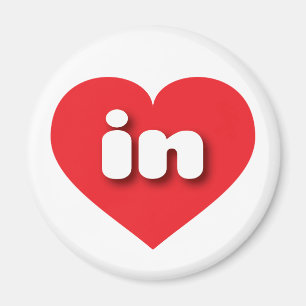 Indiana red heart - I love in Magnet