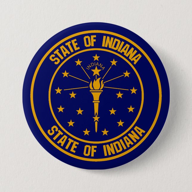 Indiana Round Emblem 7.5 Cm Round Badge (Front)