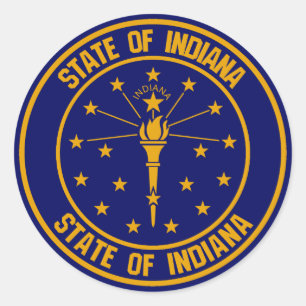 Indiana Round Emblem Classic Round Sticker