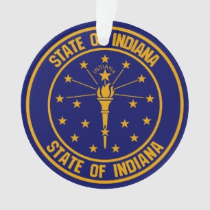 Indiana Round Emblem Ornament