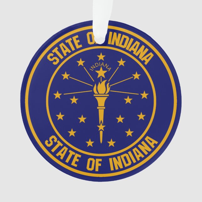 Indiana Round Emblem Ornament (Front)