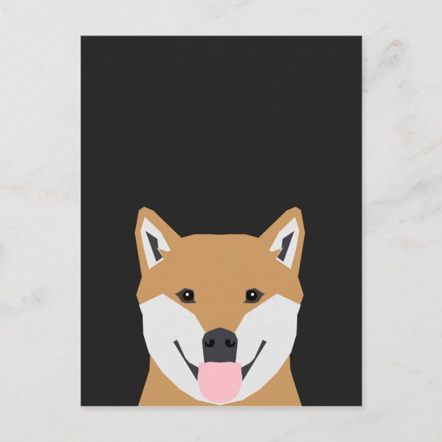 Indiana - Shiba Inu Dog Illustration for Dog Lover Postcard (Front)