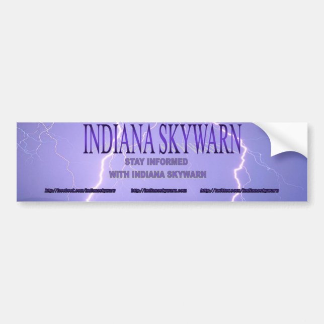 Indiana Skywarn Logo Bumper Sticker (Front)