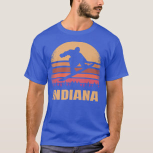 Indiana Snowboarding Vintage IN Snow Boarder Retro T-Shirt