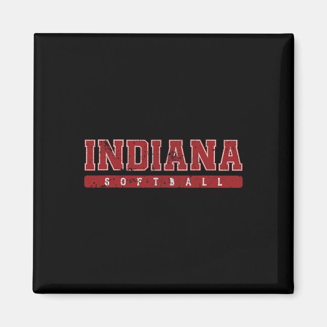 Indiana Softll Red Vintage Text  Magnet (Front)