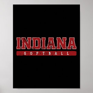 Indiana Softll Red Vintage Text Poster