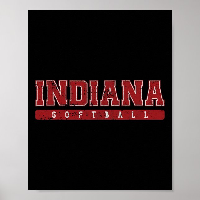 Indiana Softll Red Vintage Text  Poster (Front)