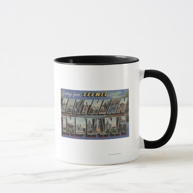 Indiana (Southern) - Large Letter Scenes Mug (Right)