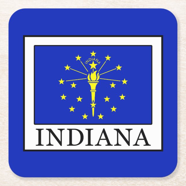 Indiana Square Paper Coaster (Front)