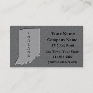 Indiana State Business card carved stone look